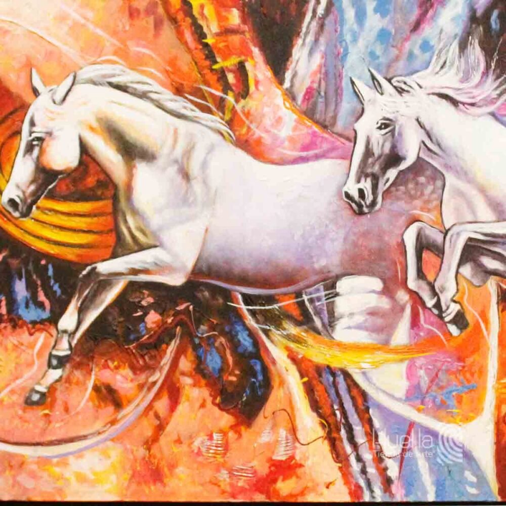 Caballos blancos abstractos
